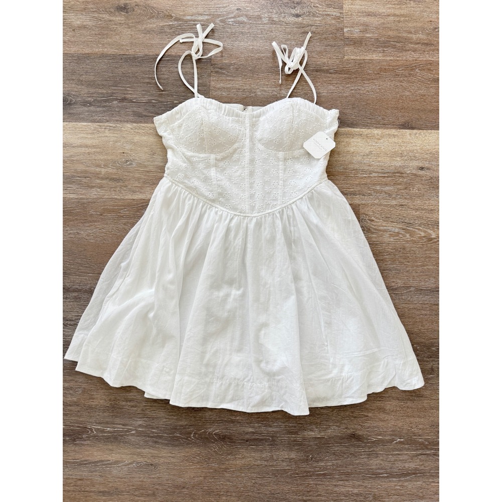 Altar'd State White Eyelet Corset Mini Dress NWT
